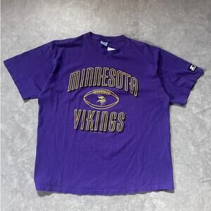 90s Vintage Minnesota Vikings Starter Purple T Shirt Size XL